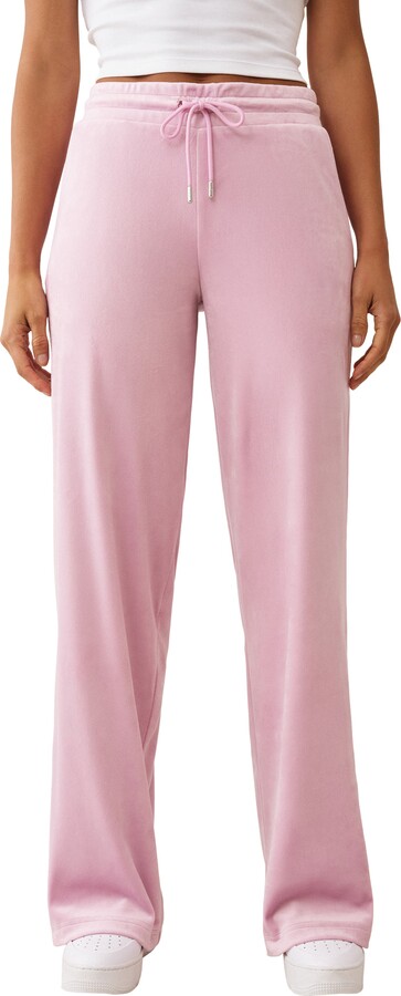 True Religion Rhinestone Velour Straight Leg Drawstring Pants