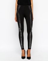 Thumbnail for your product : Rock & Religion Obey Embellished Studded Legging