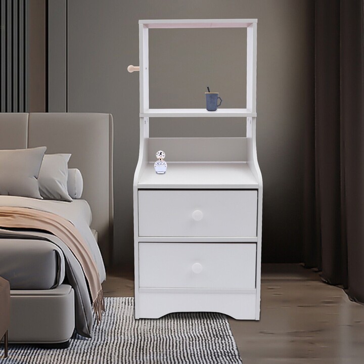 Bedside Table with 2 Storage Drawers Tall Bed End Table For Bedroom -  ShopStyle Chests