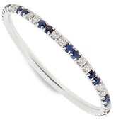 Thumbnail for your product : Ileana Makri 18K White Gold, White Diamond & Blue Sapphire Thread Band Ring