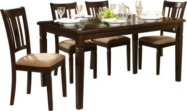 Transitional Dining Chair 2pc, Finish Wood, Fabric Upholstered Seat, 22" Width, 250lbs Weight Capacity, Brown 2pc Chairs, Wood Frame, 17.14" Seat 19"