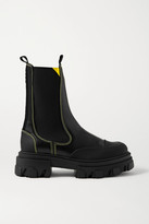 Thumbnail for your product : Ganni Rubber-trimmed Leather Chelsea Boots