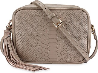 GiGi New York Madison Python-Embossed Leather Crossbody Bag
