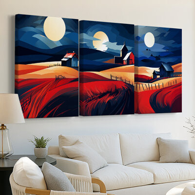 Darby Home Co LANDSCAPES Series CXXVI -Custom Wrapped Gallery Canvas - 3 Pieces