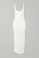 Thumbnail for your product : CHRISTOPHER ESBER Button-detailed Ribbed-knit Dress - White