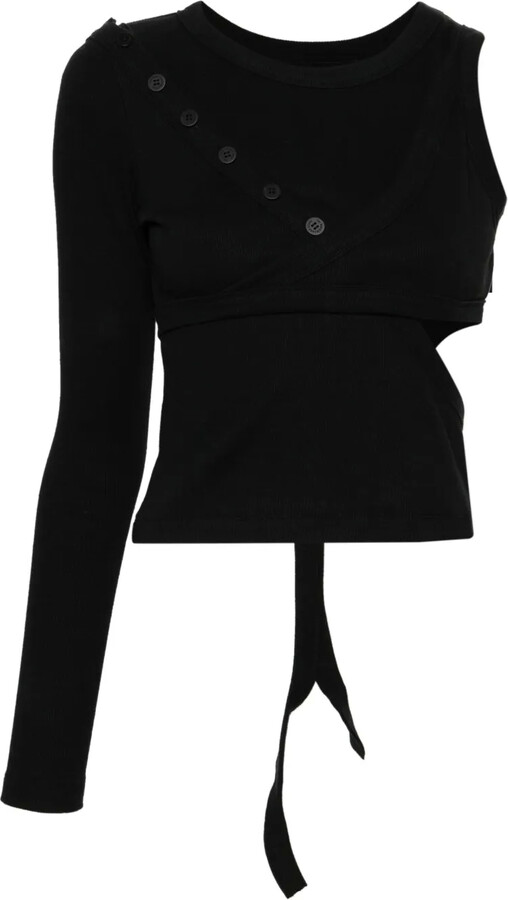 Natasha Zinko One-Shoulder Crop Top