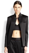 Thumbnail for your product : Alexander Wang T by Open-Front Satin Blazer