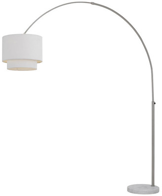 AF Lighting Arched Floor Lamp With Fabric Shade, Brushed Nickel