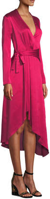 Equipment Adisa Long-Sleeve Wrap Satin Dress