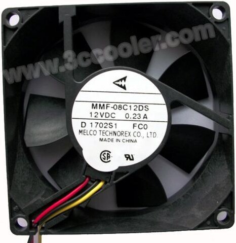 OEM Industries Melco 80MM MMF-08C12DS FC0 12V 0.23A 3 Wires without Connector Cooling fan