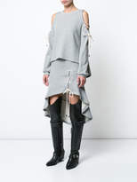 Thumbnail for your product : Jonathan Simkhai tie front asymmetric skirt