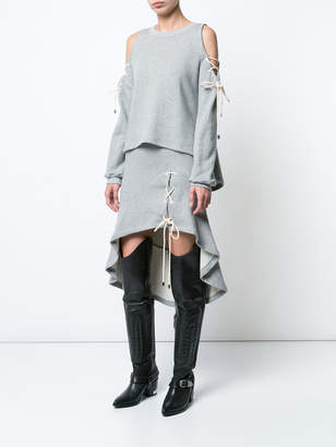 Jonathan Simkhai tie front asymmetric skirt