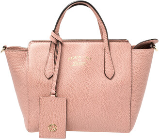 Gucci Pink Leather Mini Swing Tote - ShopStyle