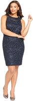Thumbnail for your product : Jessica Howard Plus Size Floral Embroidered Sheath