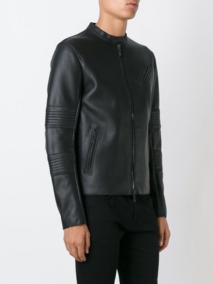 Marcelo Burlon County of Milan zipped leather jacket - men - Calf Leather - M