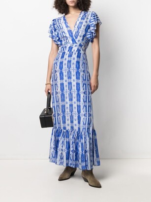 Jessie Western Geometric-Print Silk Dress