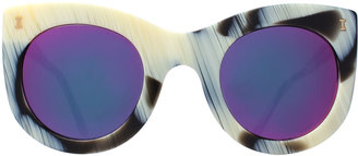 Illesteva Boca Iridescent Cat-Eye Sunglasses, Horn/Pink