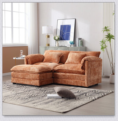 Latitude Run Luxurious Oversized Double Sofa with Chenille Fabric and Removable Armrests for Ultimate Comfort and Versatility