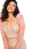 Thumbnail for your product : ELOQUII Organza Sleeve Sequin Jumpsuit