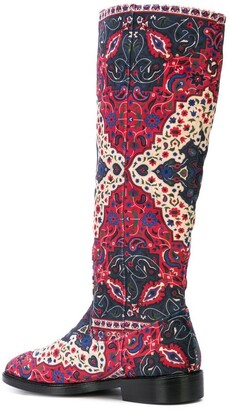 Leandra Medine Printed Knee-Length Boots