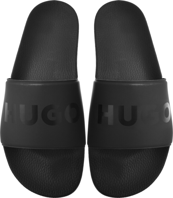 HUGO BOSS Timein Sliders Open Black