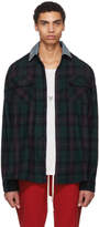 Thumbnail for your product : Fear Of God Green Oversized Denim Collared Plaid Shirt