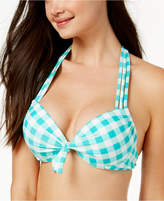 Thumbnail for your product : California Waves Juniors' Check Please Underwire Push-Up Halter Bikini Top, Created for Macy's