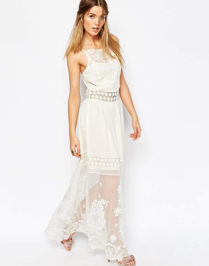 ASOS PREMIUM Embroidered Lace Cami Maxi Dress - ShopStyle