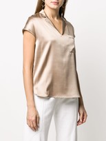 Thumbnail for your product : Peserico Notched Collar Loose-Fit Blouse