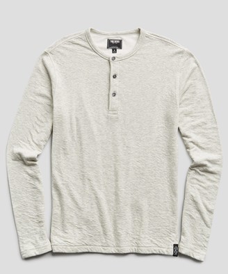 Todd Snyder Double knit Henley in Light Grey
