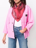 Thumbnail for your product : Moschino Biker jacket-print silk scarf