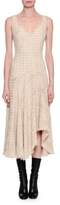 Thumbnail for your product : Alexander McQueen Metallic Tweed Sleeveless Draped Midi Dress, Ivory