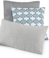 Thumbnail for your product : Hotel Collection CLOSEOUT! Linen Turquoise Embroidered 12" x 24" Decorative Pillow, Created for Macy's