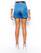 Thumbnail for your product : Warehouse Denim Zip Front Shorts