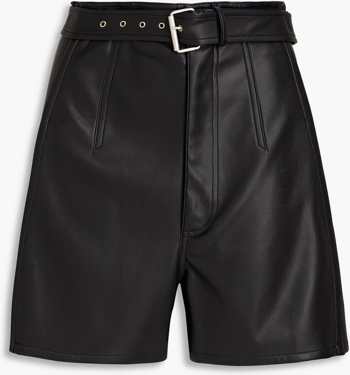 Petite Tassel Detail Faux Leather Shorts