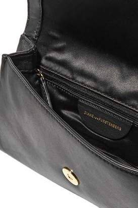 Diane von Furstenberg Embellished Leather And Suede Clutch
