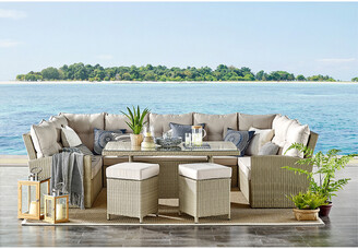 Alaterre Canaan All-Weather Wicker Outdoor Horseshoe Sectional Sofa With Cushions