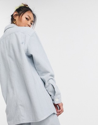 Reclaimed Vintage inspired oversized cord shirt in baby blue