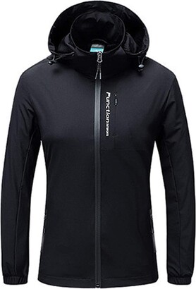 Gkojhj Women's Outdoor Plus Size Hooded Long Sleeve Solid Mountaineer  Windproof Jacket Coat Women's Biker Coat - ShopStyle