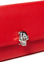 Thumbnail for your product : Alexander McQueen Skull Embellished Pebbled-leather Continental Wallet