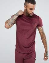 Thumbnail for your product : Ascend Slim Fit Velour T-Shirt With Curved Hem