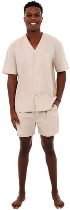 Alexander Del Rossa Del Rossa Men's 100% Cotton Woven Pajama V-Neck Shorts Set, (A0698TPEMD)