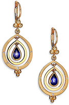 Thumbnail for your product : Temple St. Clair Celestial Sapphire, Diamond & 18K Yellow Gold Double-Ring Pear Spin Drop Earrings