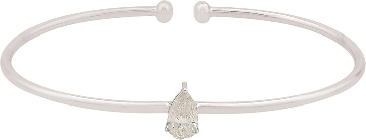 Spectrum Jewels 0.78 Carat Si Clarity Hi Color Solitaire Diamond Cuff Bangle Bracelet 14k Gold