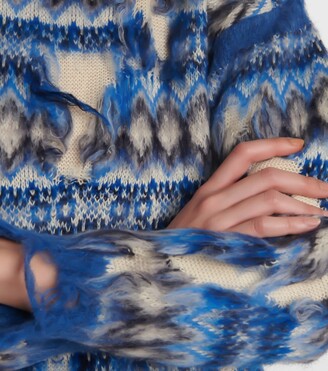 Maison Margiela Distressed jacquard wool-blend sweater