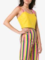 Thumbnail for your product : STAUD Yellow Coco linen crop top