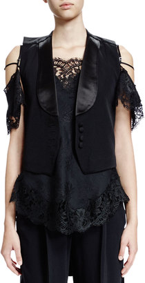 Givenchy Button-Front Backless Vest, Black