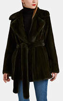 Thumbnail for your product : Barneys New York Women's Mink Fur Belted Coat - Dk. Green
