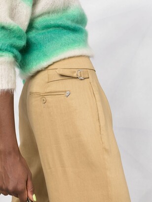 Dondup Straight Linen-Blend Trousers