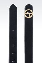 Thumbnail for your product : Giorgio Armani Printed Leather Belt With Logoed Buckle